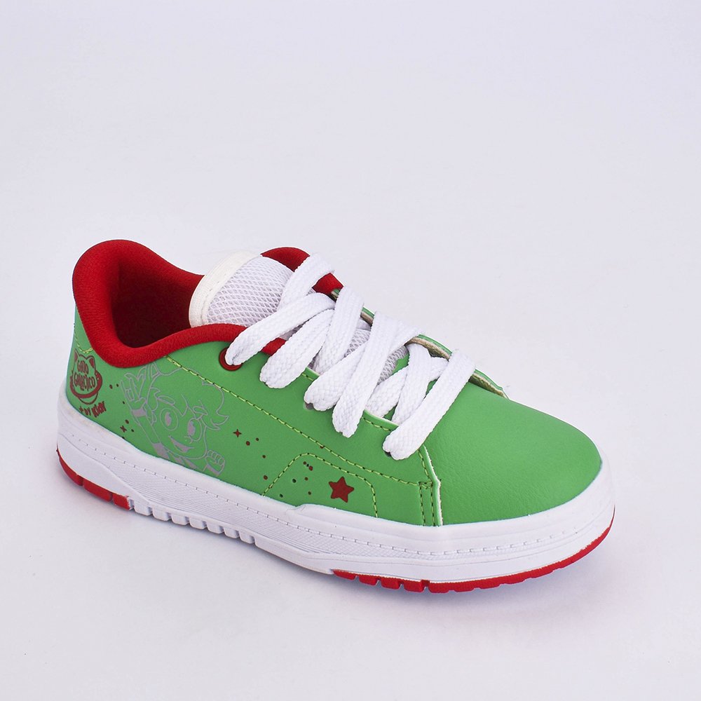 Tenis Infantil Menino Kidy Gato Galactico K360 Respitec Verde Casual Estiloso Confortavel Verde 2