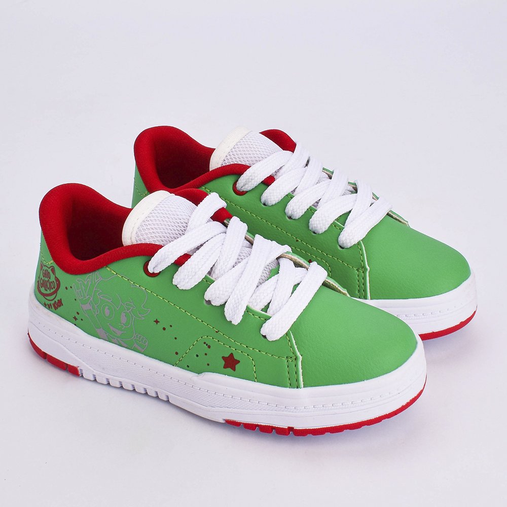 Tenis Infantil Menino Kidy Gato Galactico K360 Respitec Verde Casual Estiloso Confortavel Verde 3
