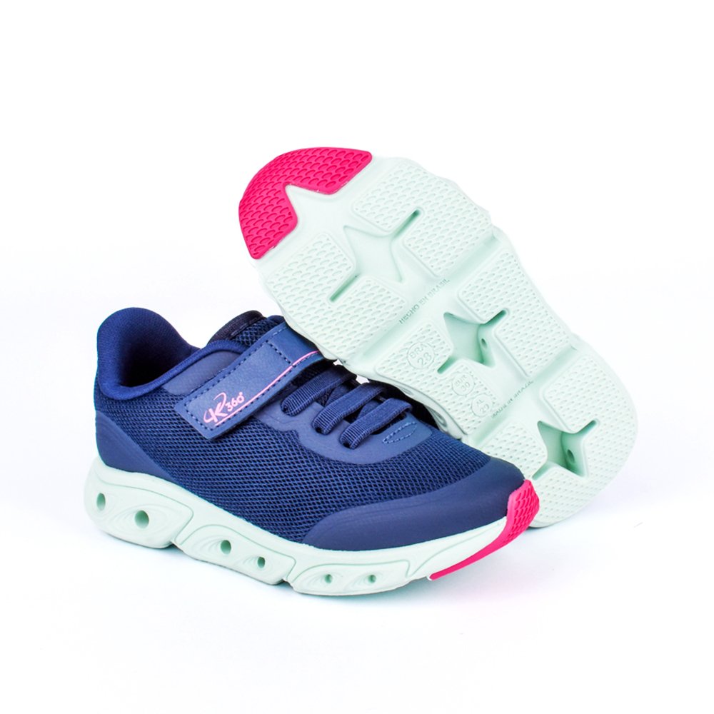 Tenis Infantil K360 Energy Impulso Azul Marinho e Pink Roxo 2