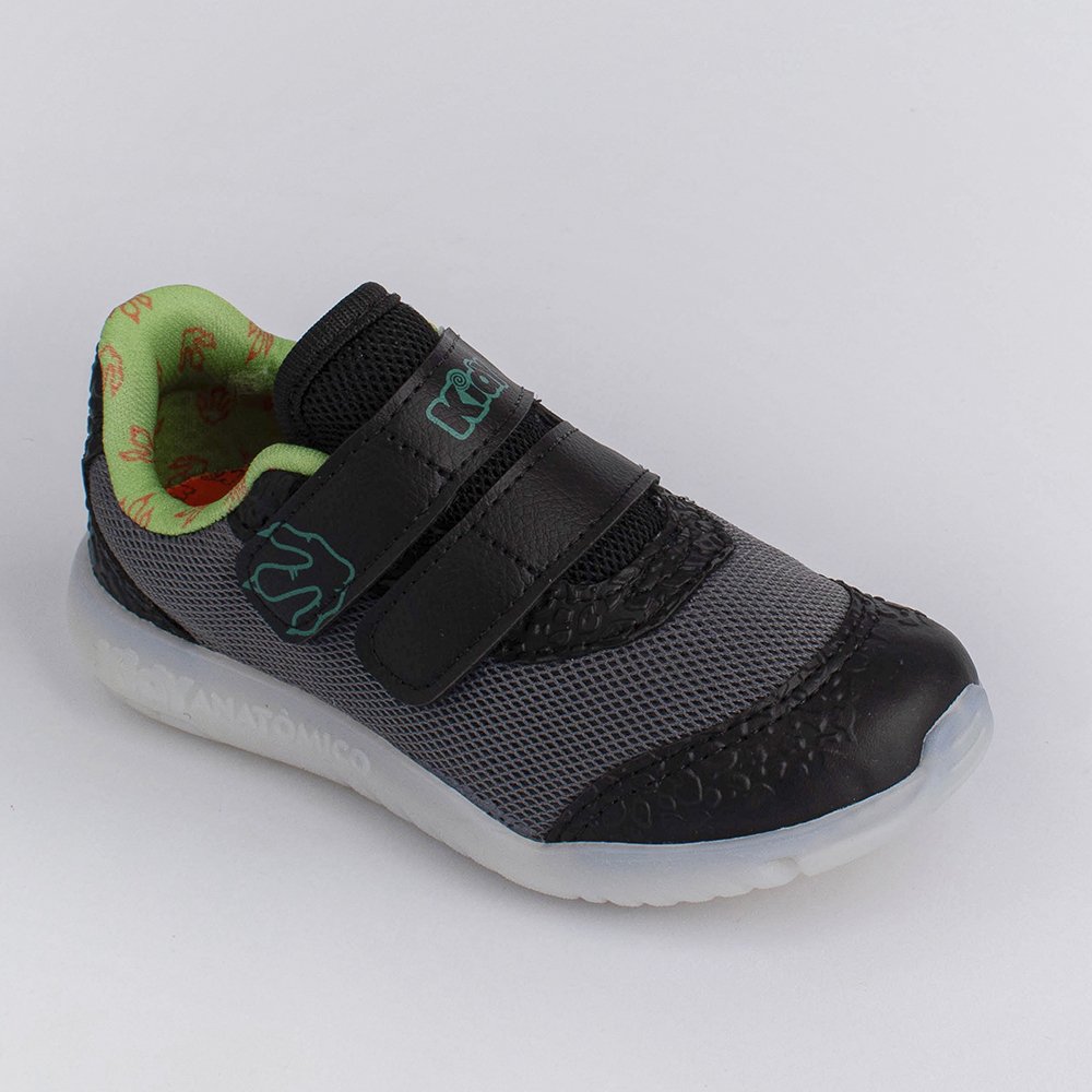 TENIS KIDY FLEX LIGHT PRETO/GRAFITE/VERDE Kidy Preto/Cinza 2
