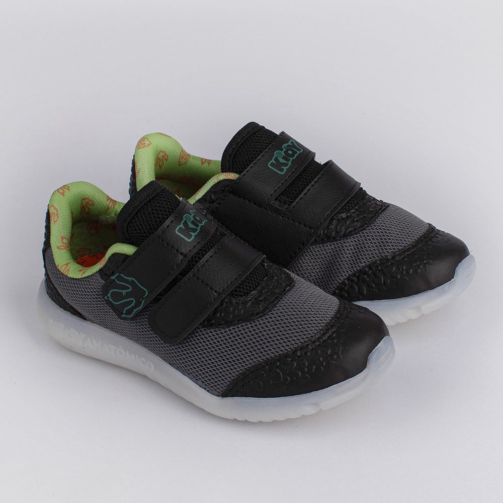 TENIS KIDY FLEX LIGHT PRETO/GRAFITE/VERDE Kidy Preto/Cinza 5