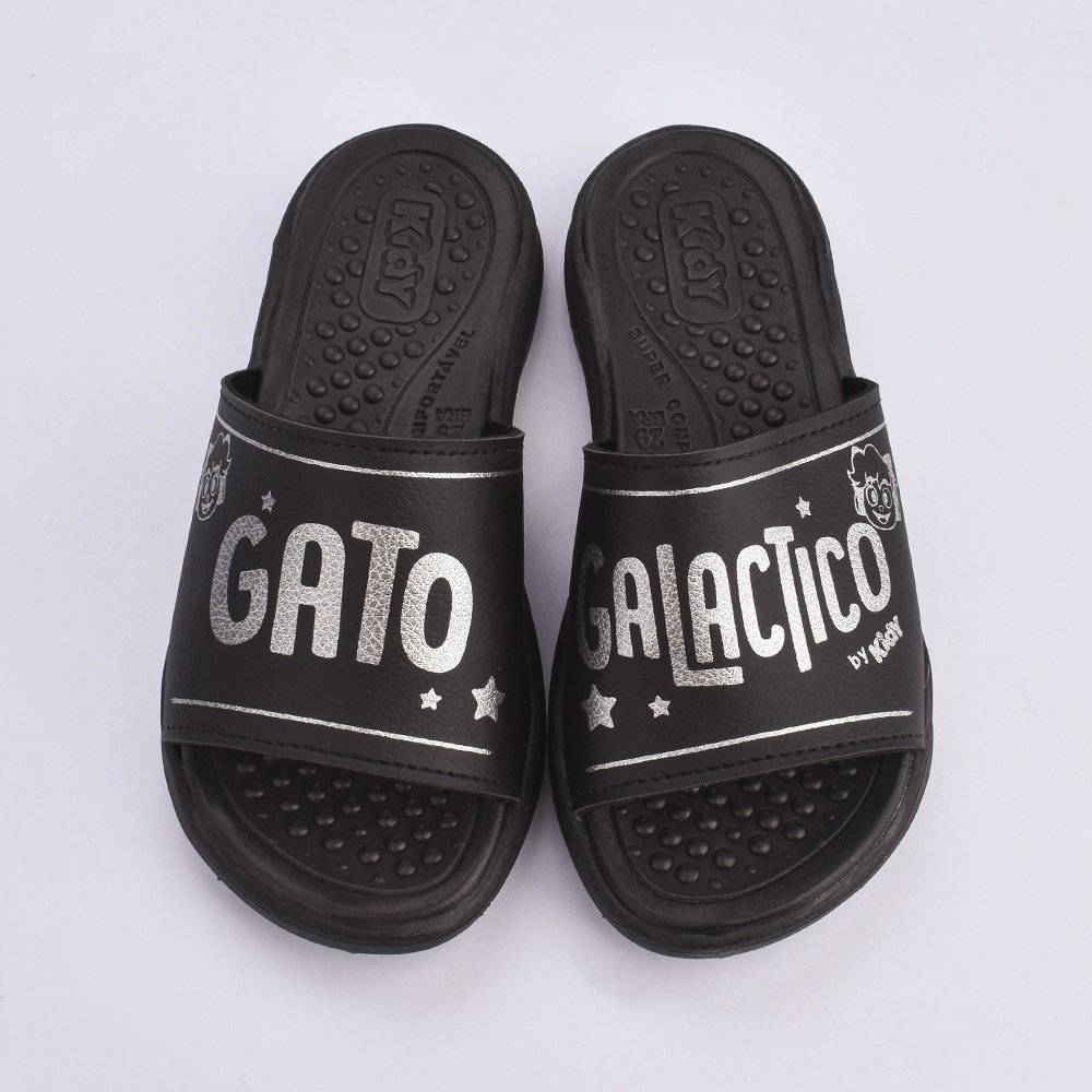 Chinelo Infantil Menino Kidy Gato Galactico Macio Antiderrapante Anatomico  Preto 5
