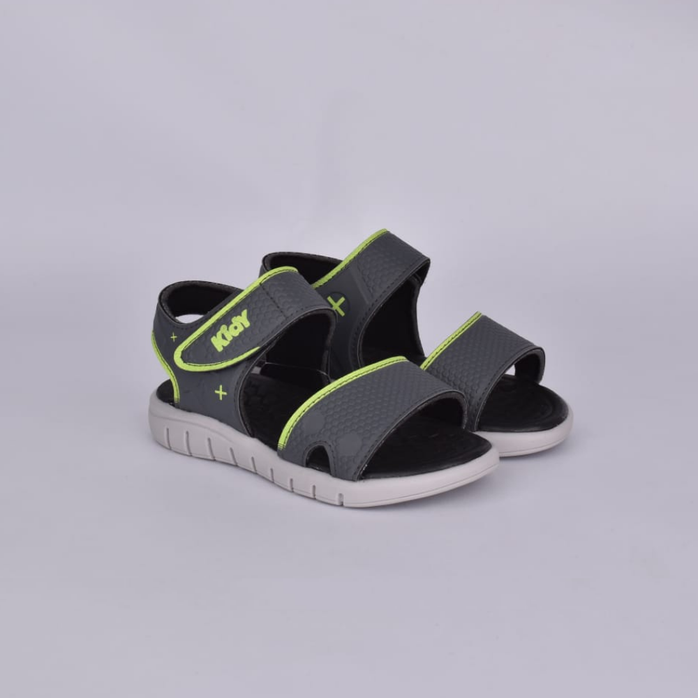 SANDALIA KIDY TOYS GRAFITE/VERDE NEON Kidy Cinza/Verde 2