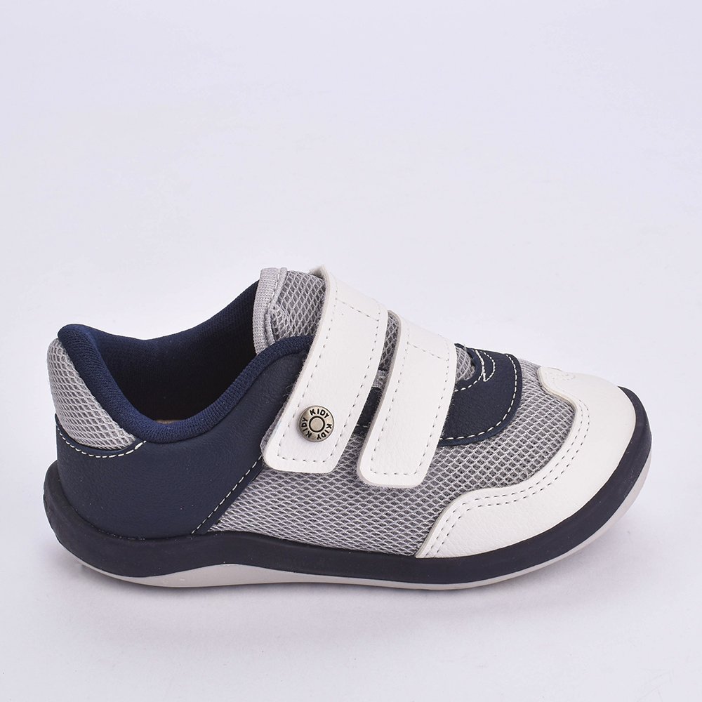 Tenis Kidy Colors Equilibrio Branco Cinza e Marinho Cinza/Azul 2