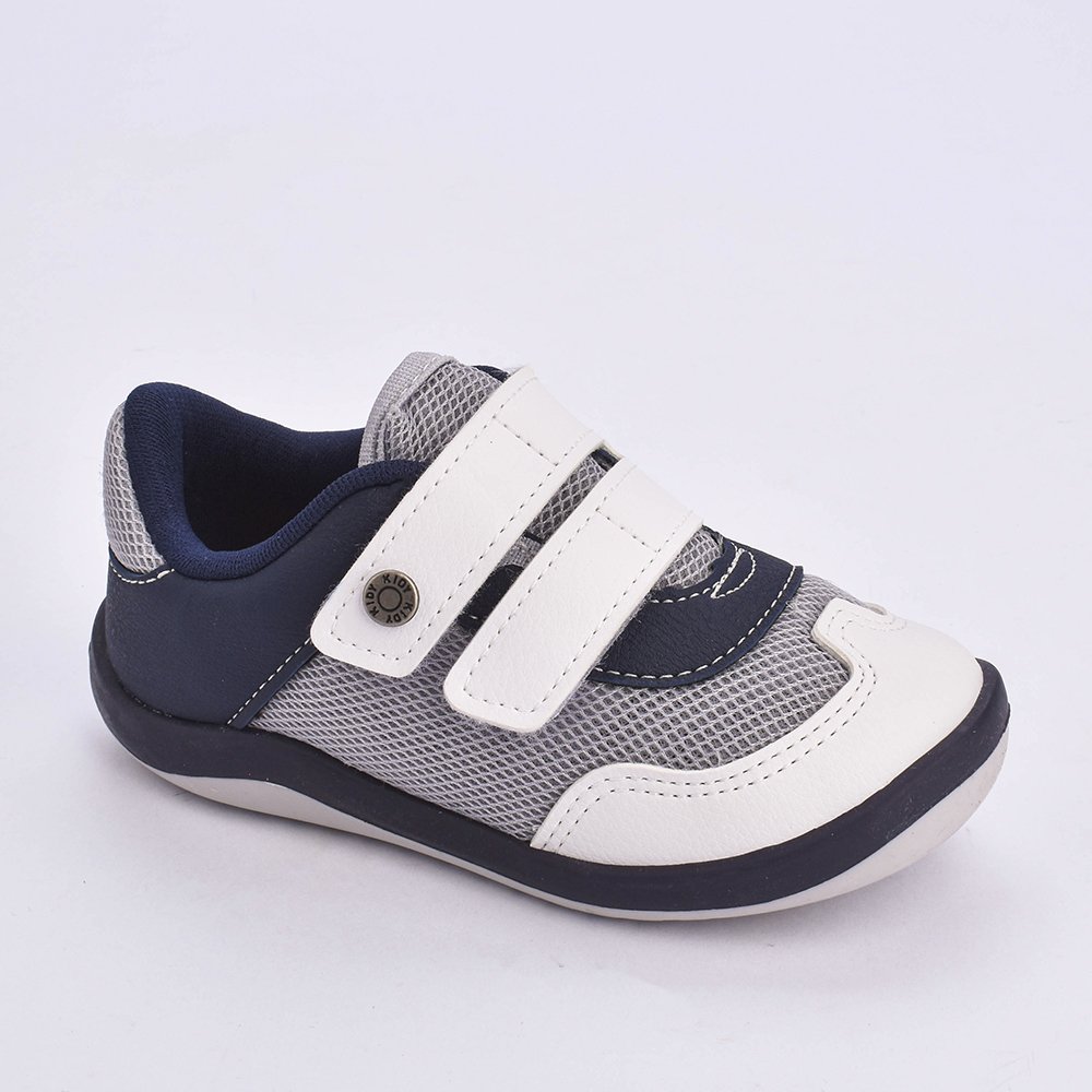 Tenis Kidy Colors Equilibrio Branco Cinza e Marinho Cinza/Azul 3