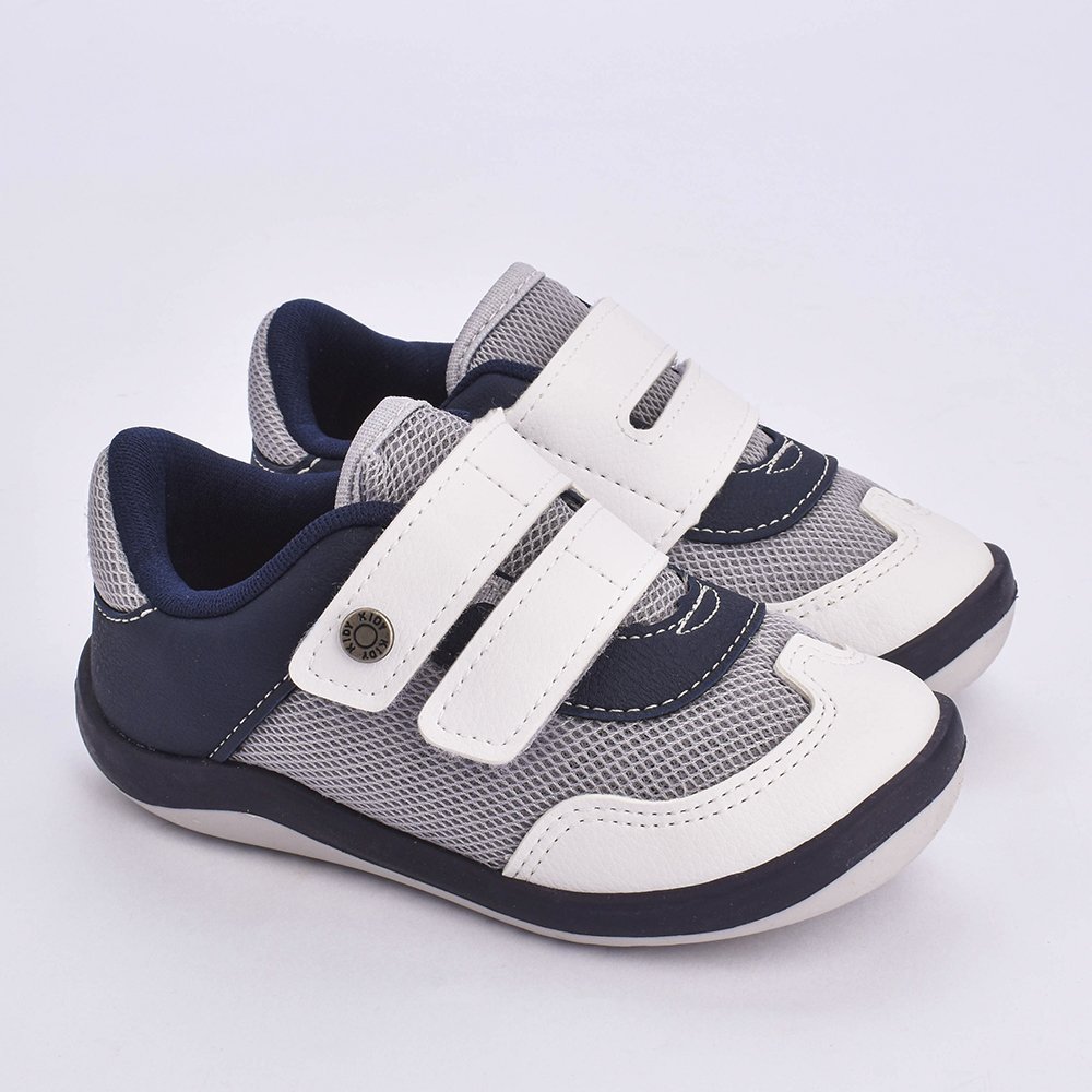 Tenis Kidy Colors Equilibrio Branco Cinza e Marinho Cinza/Azul 4