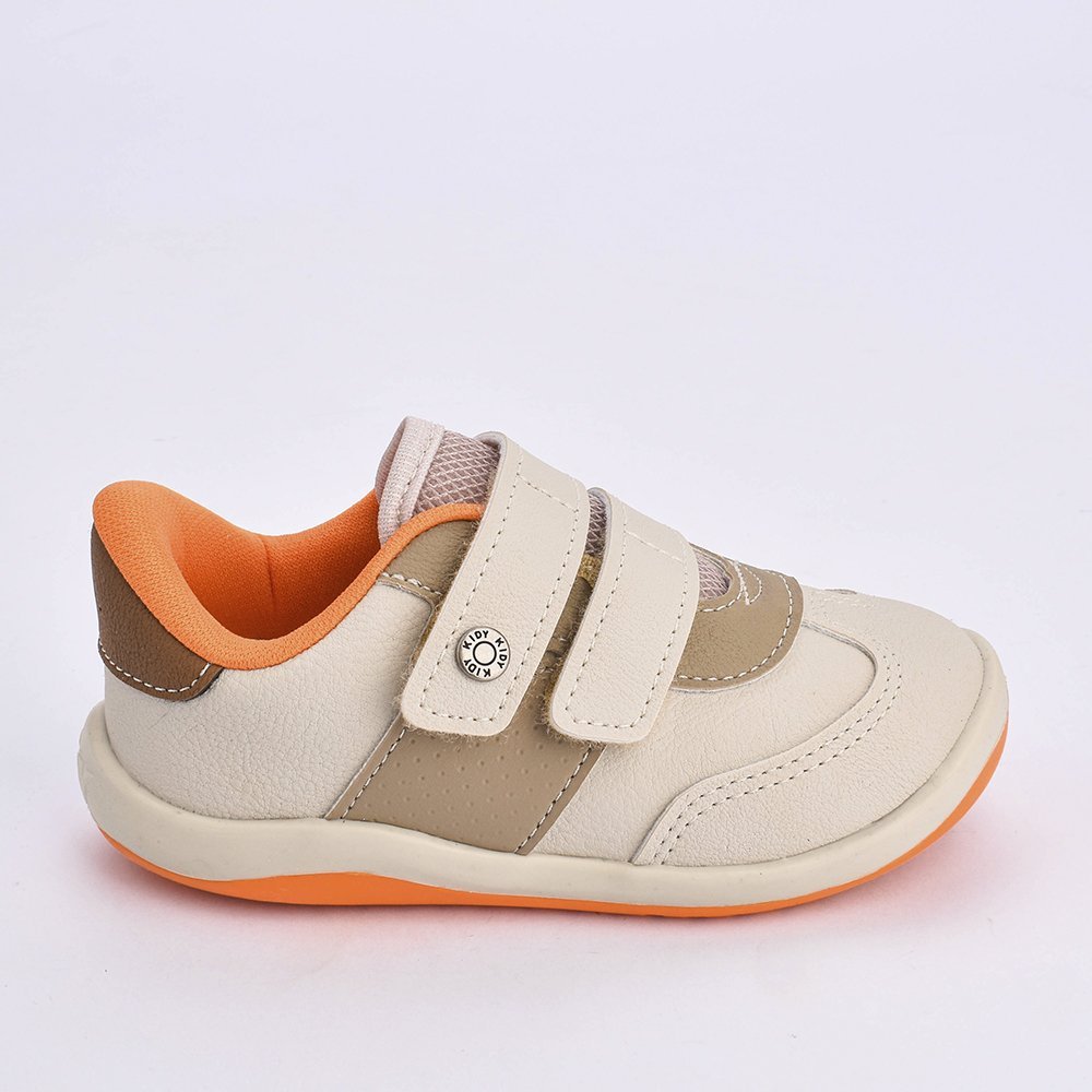 Tenis Kidy Colors Equilibrio Areia Taupe Laranja