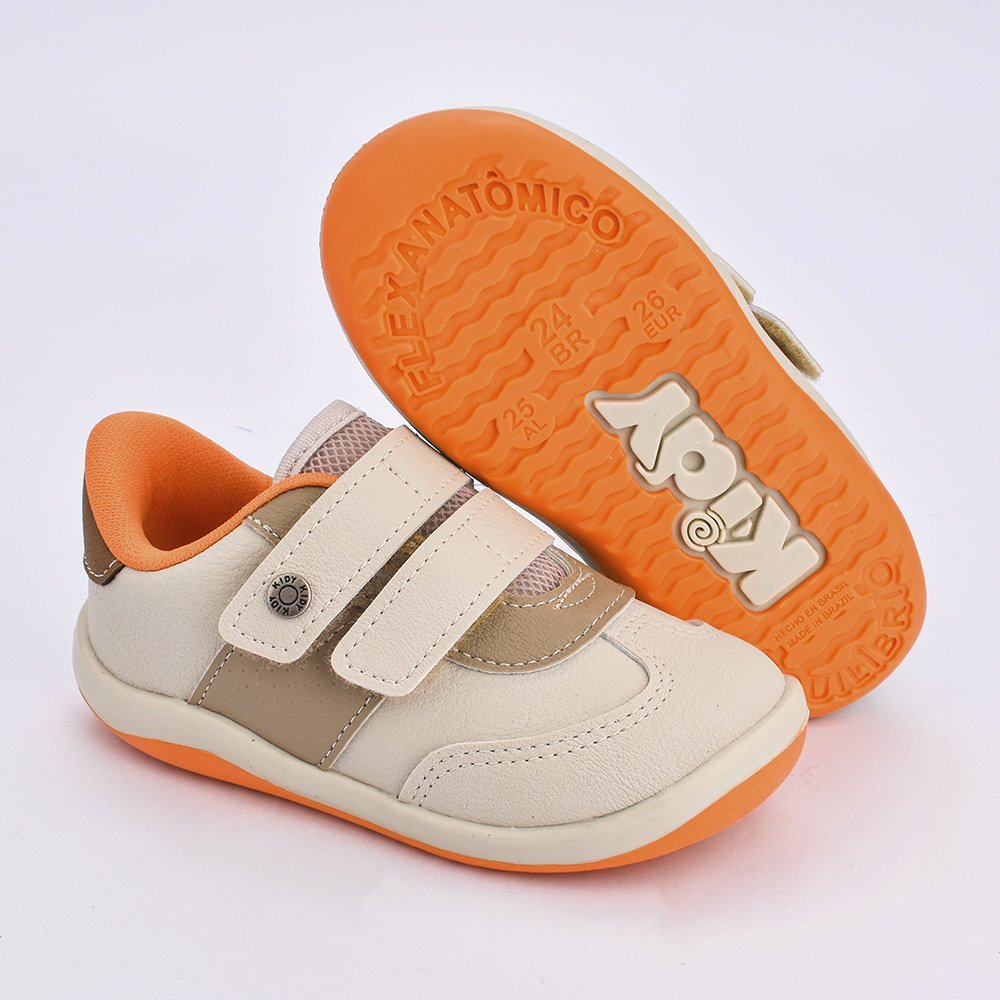 Tenis Kidy Colors Equilibrio Areia Taupe Laranja Bege/Taupe 4