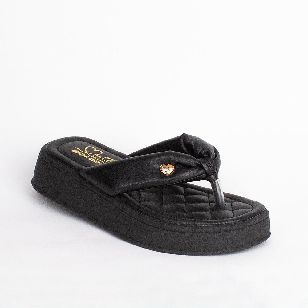 SANDALIA KIDY FLAT FORM PRETO Kidy