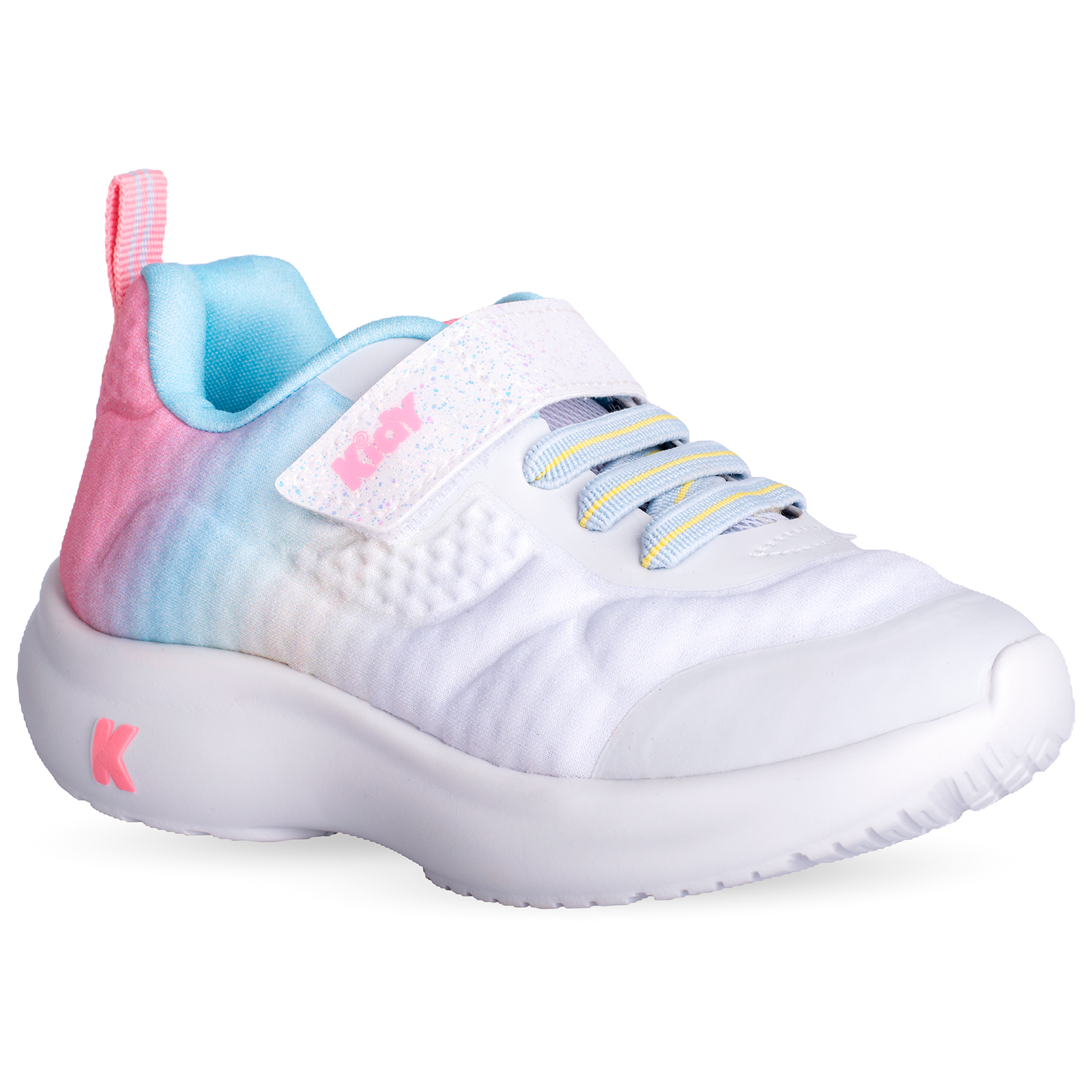 Tenis Kidy Nuvem Rosa Amarelo e Azul