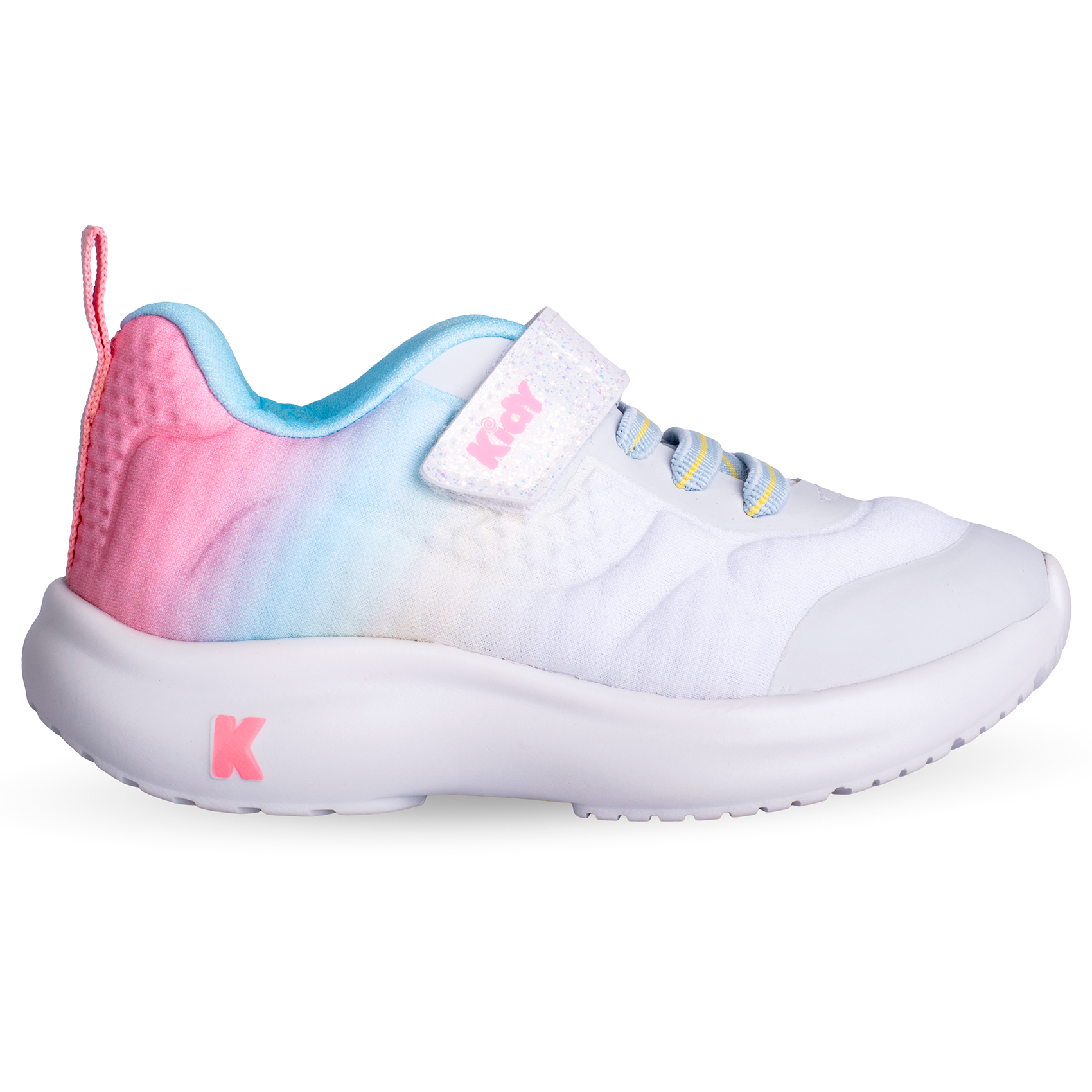 Tenis Kidy Nuvem Rosa Amarelo e Azul Branco 2