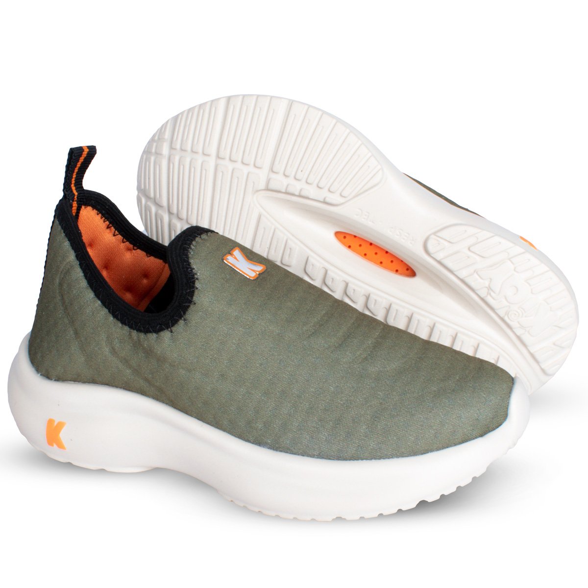 Tenis Kidy Nuvem Verde Preto e Laranja Verde 3