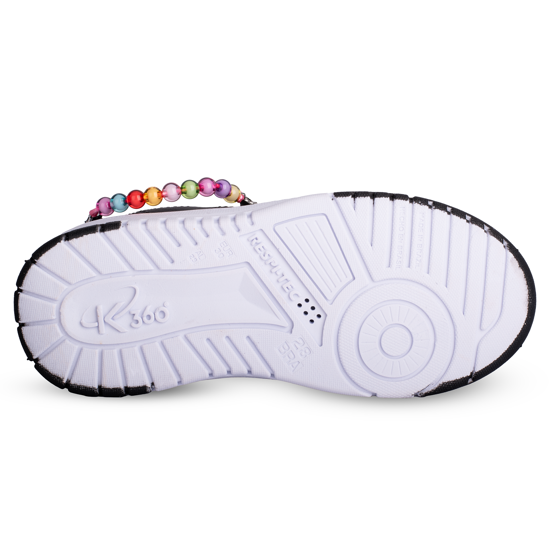 Tenis Infantil Menina Kidy K360 Respitec Preto Estiloso Leve Confortavel Respiravel Antiderrapante Preto 2