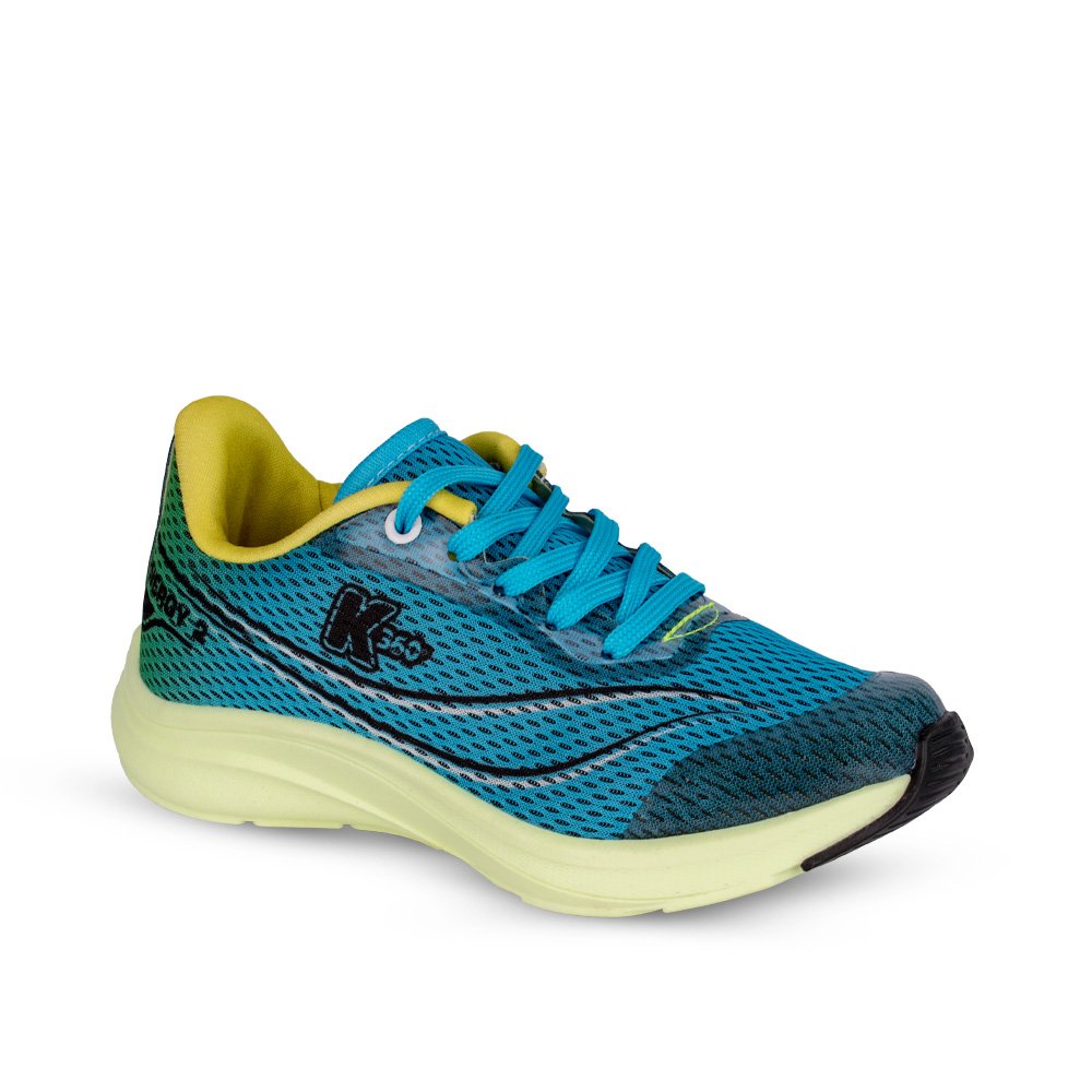 Tenis Infantil Menino Kidy K360 Energy Azul Escolar Confortavel Escolar Anatomico Azul/Verde 2