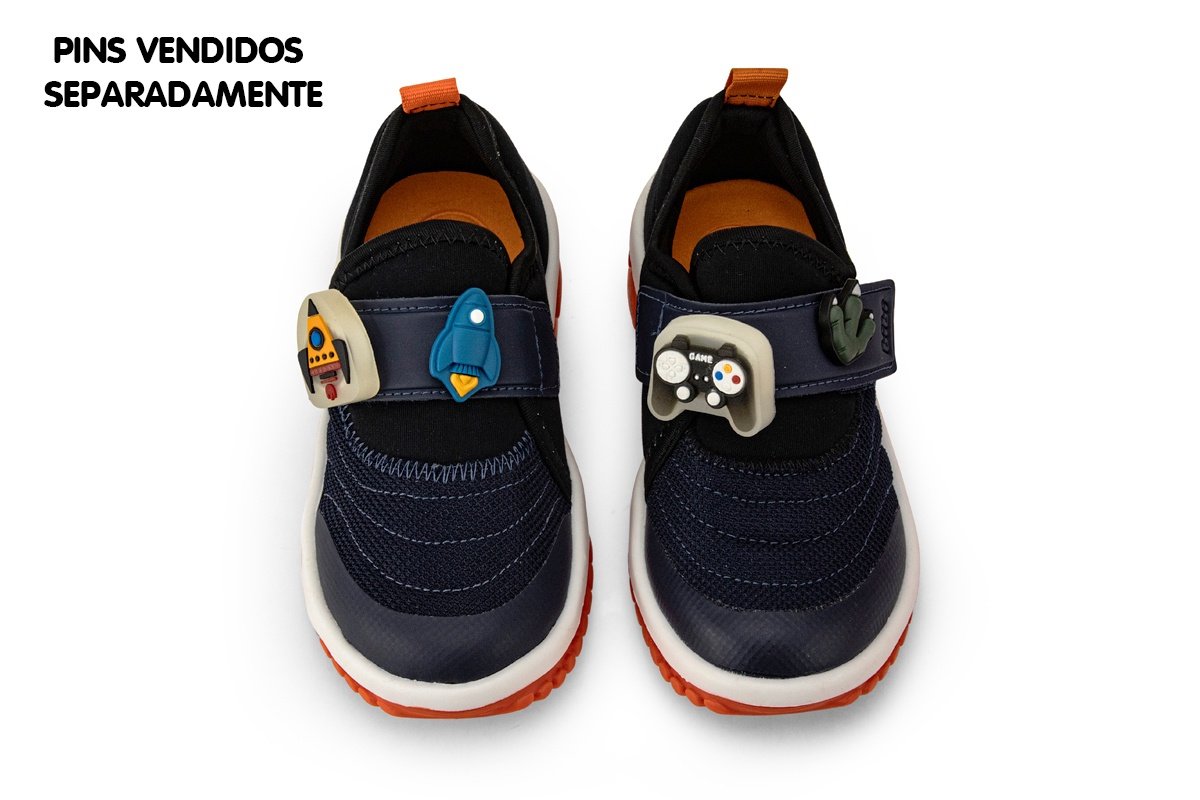 Tênis Infantil Menino Bibi Roller 2.0 Preto e Laranja Preto/Azul 6