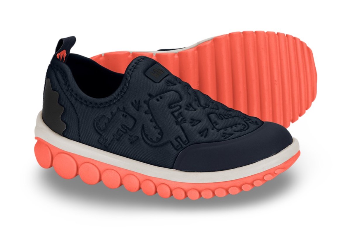 Tênis Infantil Menino Bibi Roller 2.0 Marinho Laranja Dino Marinho 4
