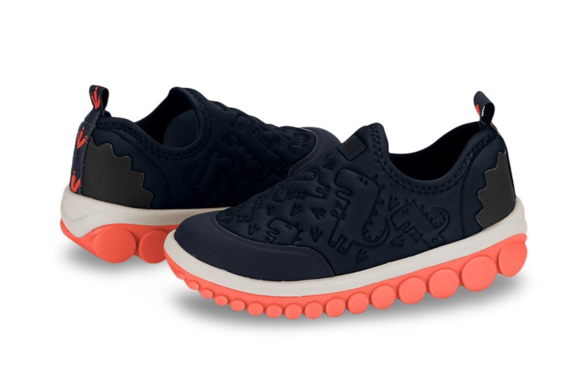 Tênis Infantil Menino Bibi Roller 2.0 Marinho Laranja Dino Marinho 5