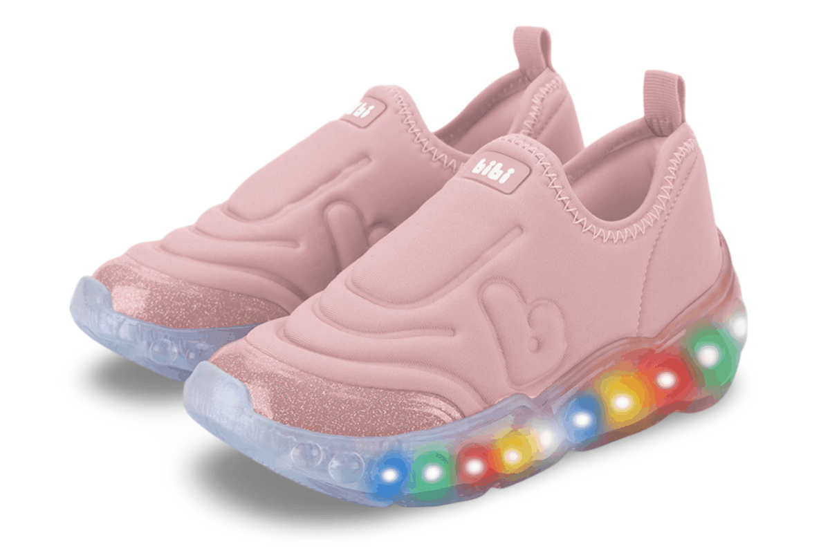 Tênis Infantil de Luz Menina Bibi Roller Celebration 3.0 Rosa Sugar Rosa 2