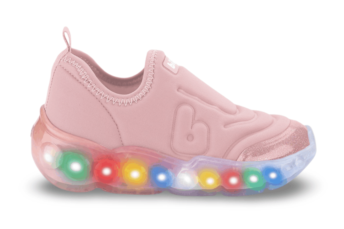 Tênis Infantil de Luz Menina Bibi Roller Celebration 3.0 Rosa Sugar Rosa 3