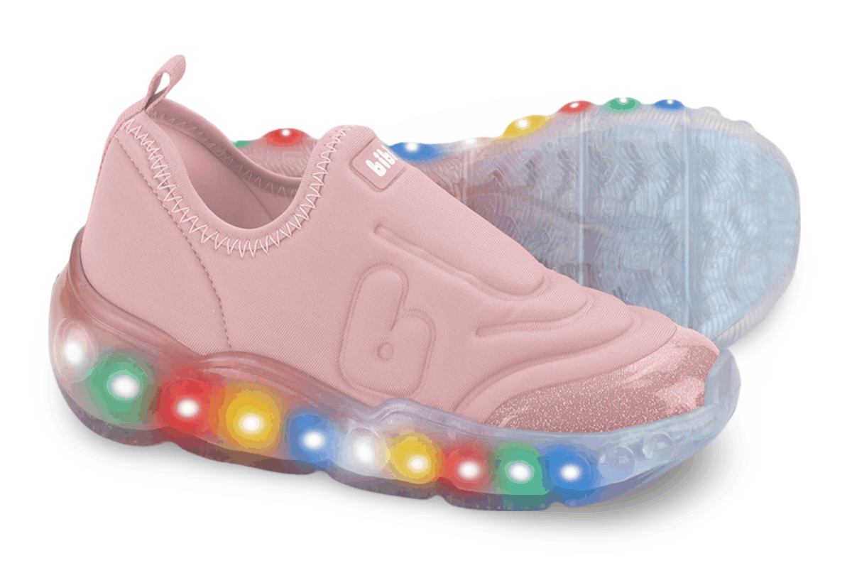 Tênis Infantil de Luz Menina Bibi Roller Celebration 3.0 Rosa Sugar Rosa 4