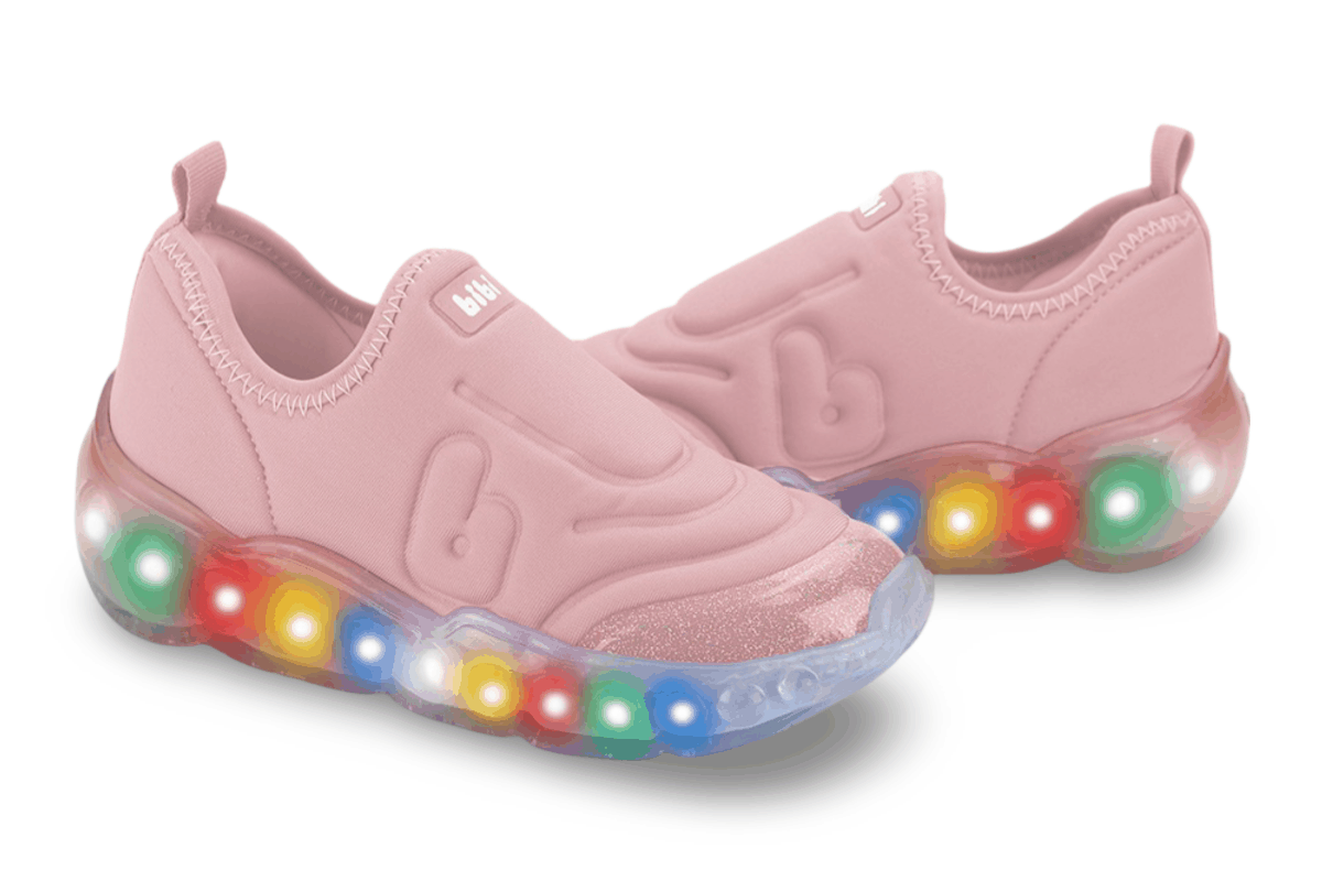 Tênis Infantil de Luz Menina Bibi Roller Celebration 3.0 Rosa Sugar Rosa 5