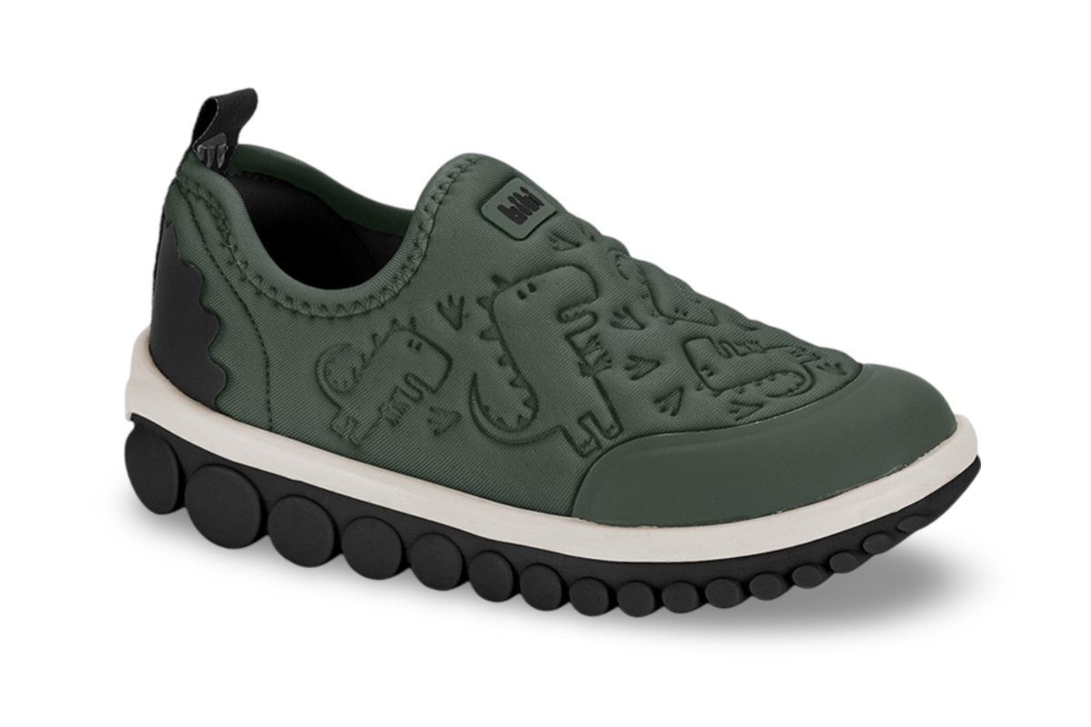 Tênis Infantil Menino Bibi Roller 2.0 Verde Preto Dino