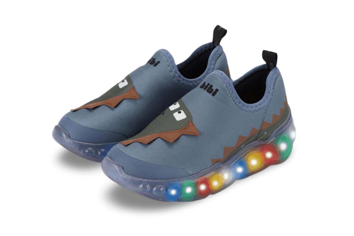 Tênis Infantil de Luz Menino Bibi Roller Celebration 3.0 Azul de Dino Azul 2