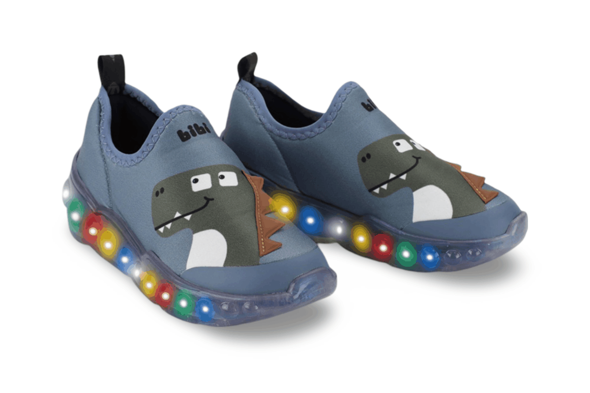 Tênis Infantil de Luz Menino Bibi Roller Celebration 3.0 Azul de Dino Azul 3