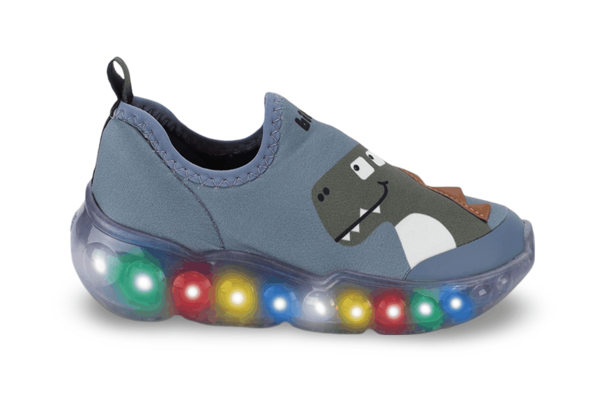 Tênis Infantil de Luz Menino Bibi Roller Celebration 3.0 Azul de Dino Azul 4
