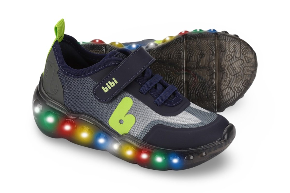 Tênis Infantil de Luz Menino Bibi Roller Celebration 3.0 Marinho Neon Marinho 4