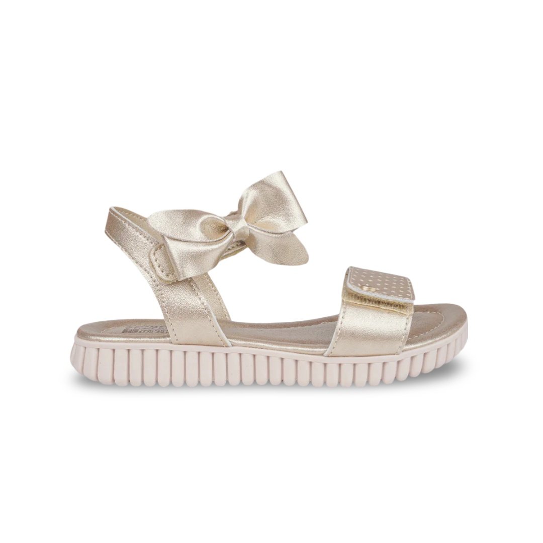 Sandália Papete Infantil Pampili Candy Laço e Perfuros Dourada Dourado 5
