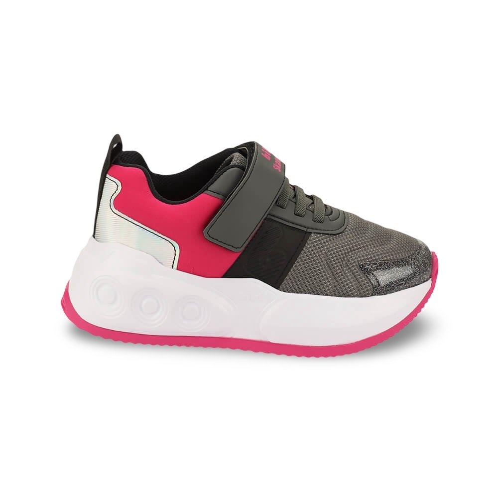 Tênis Infantil Menina Bibi com Rodinhas Skatenis Preto com Pitaya