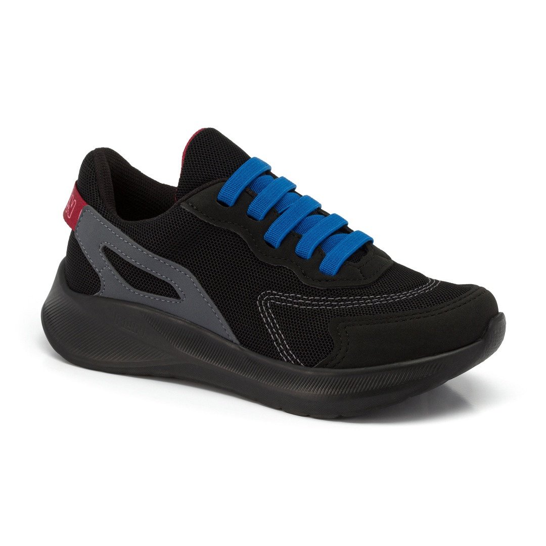 Tênis Infantil Menino Klin Freedom Kids Preto Grafite Azul