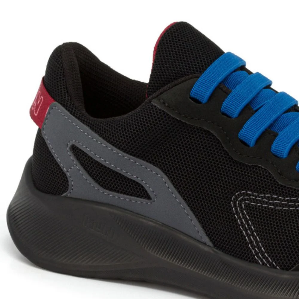 Tênis Infantil Menino Klin Freedom Kids Preto Grafite Azul Preto 2