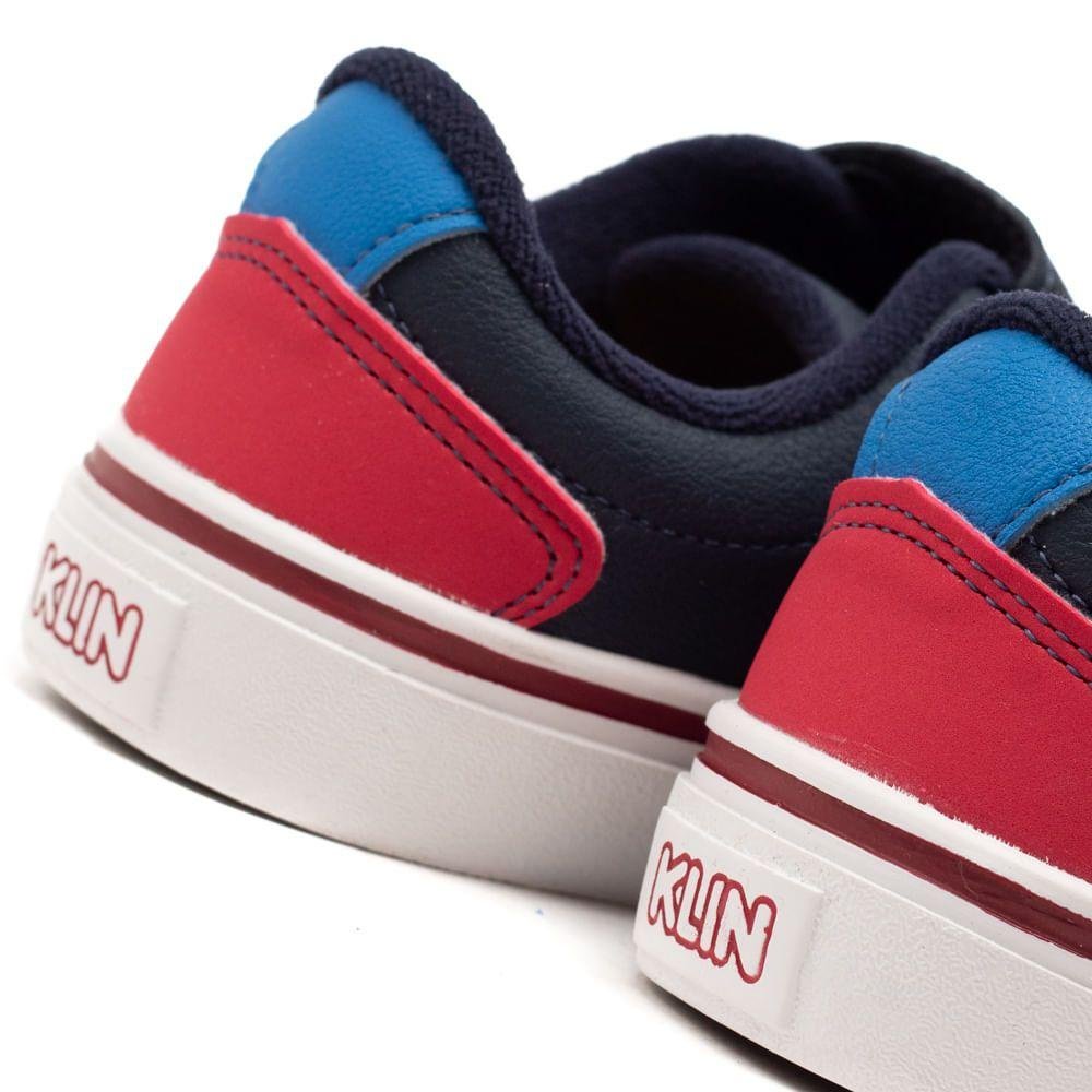 Tênis Infantil Casual Menino Klin Freestyle Mini Street Marinho Vermelho Azul Marinho 4