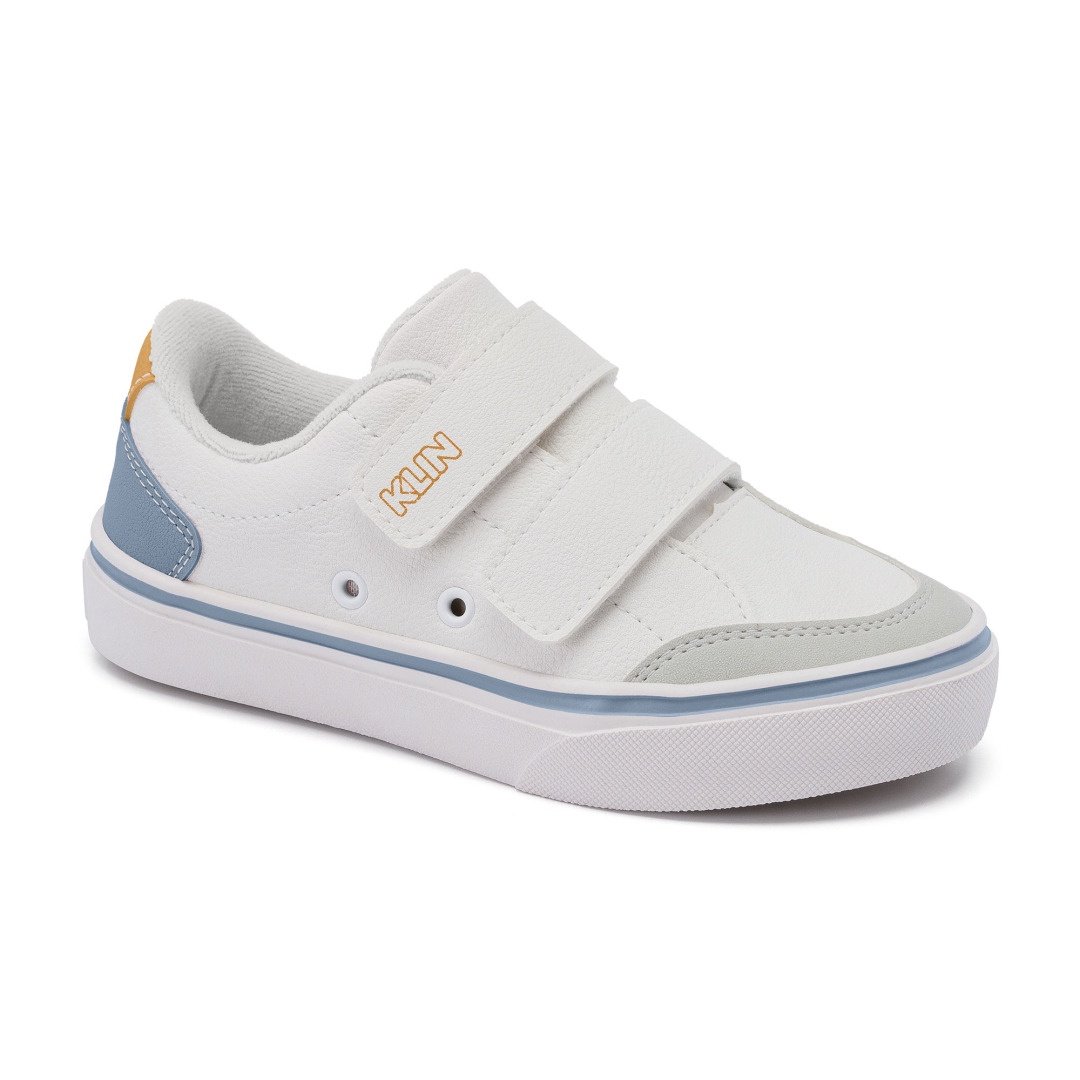 Tênis Infantil Casual Menino Klin Freestyle Mini Street Branco Azul Mel