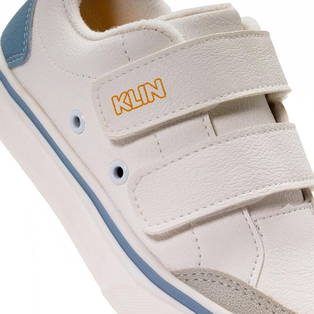 Tênis Infantil Casual Menino Klin Freestyle Mini Street Branco Azul Mel Branco 3