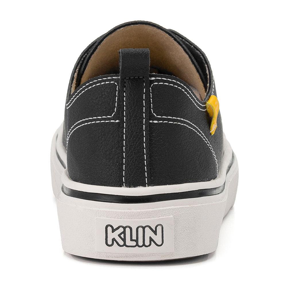 Tênis Infantil Casual Menino Klin Freestyle Mini Preto Amarelo Preto 4