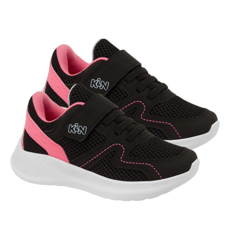 Tênis Infantil Menina Klin Freedom Kids Preto Pink Preto 2