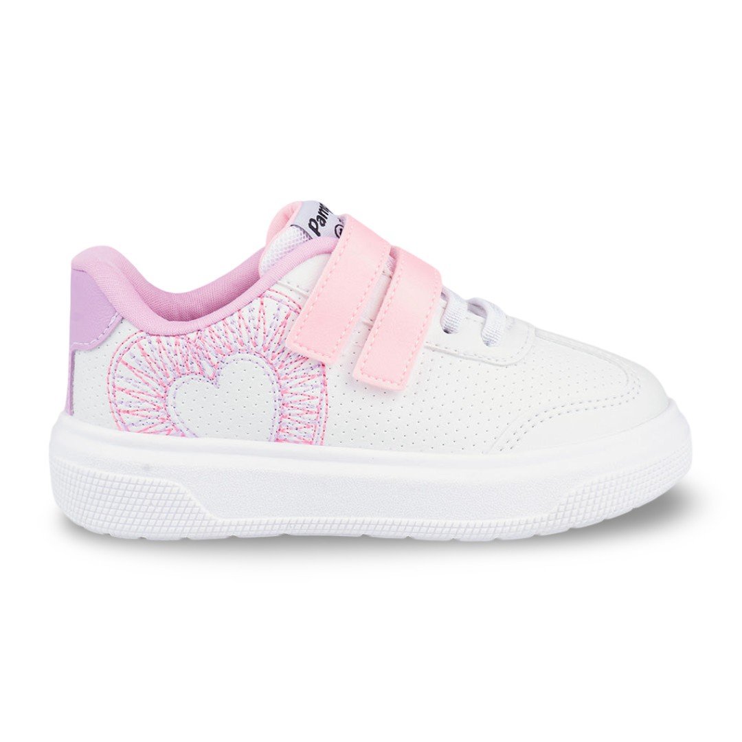 Tênis Infantil Menina Pampili XP 24 Coração Icônico Bordado Branco