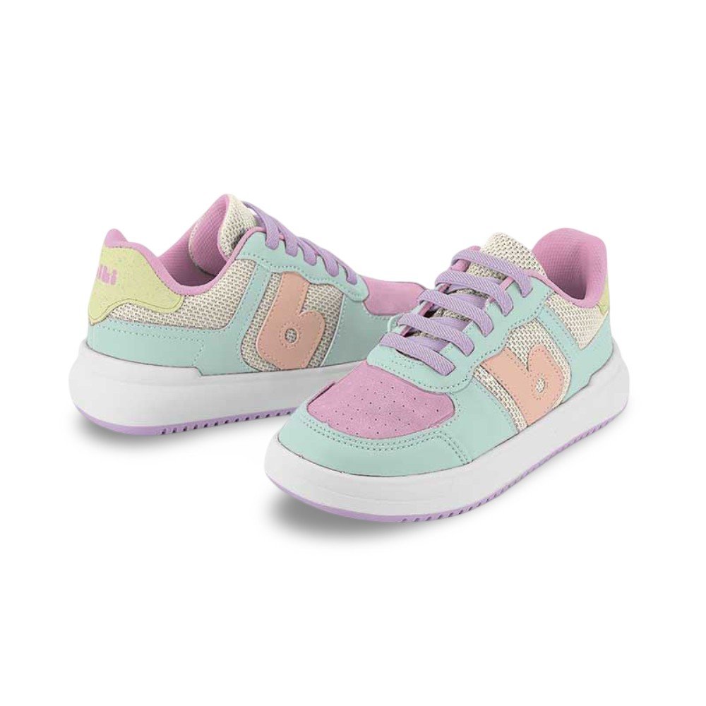 Tênis Infantil Menina Bibi B College Verde Baby com Rosa Verde 4