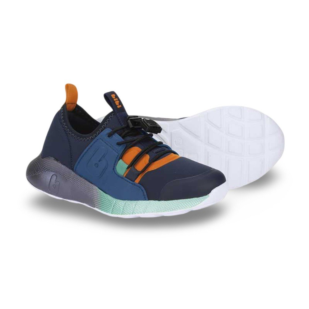 Tênis Infantil Menino Bibi Evolution II Cinza com Azul Multicores 5