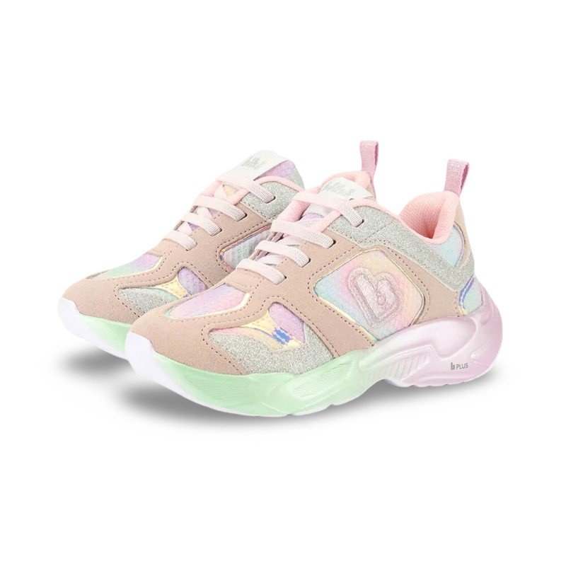 Tênis Infantil Menina Bibi Pegasus Rosa com Prata Rosa 2