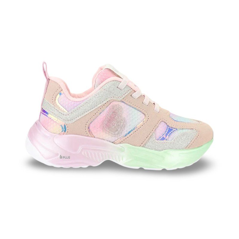 Tênis Infantil Menina Bibi Pegasus Rosa com Prata Rosa 3