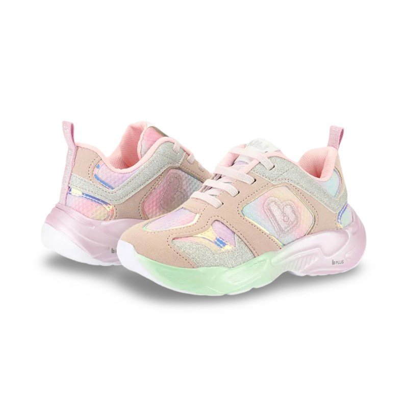 Tênis Infantil Menina Bibi Pegasus Rosa com Prata Rosa 4