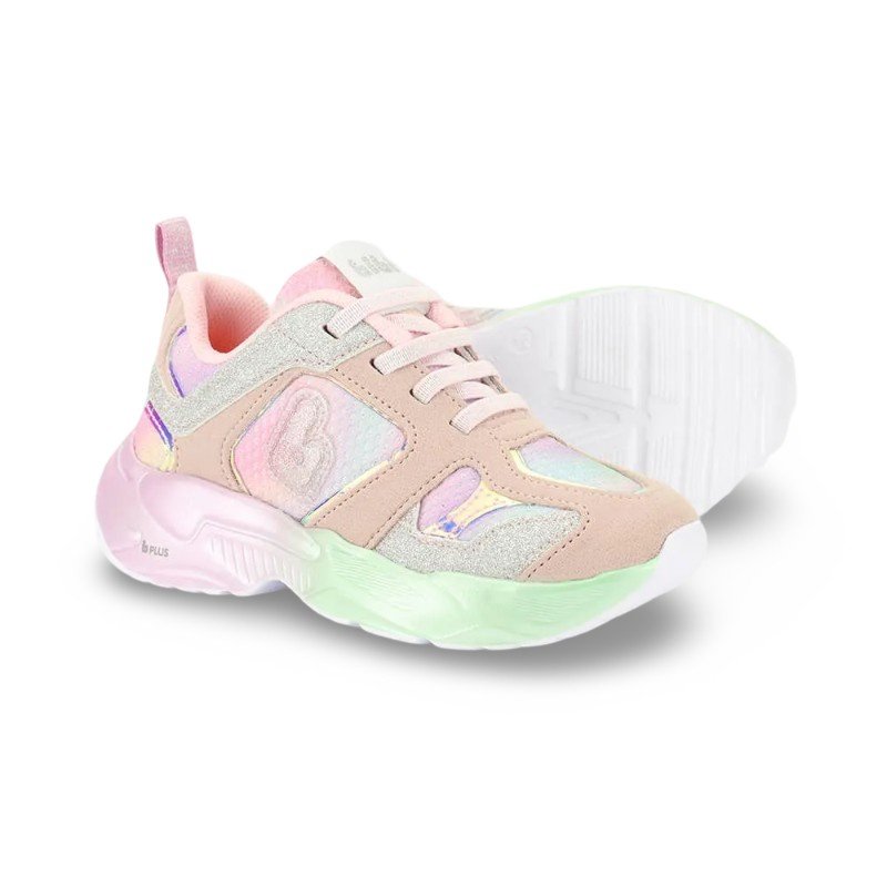 Tênis Infantil Menina Bibi Pegasus Rosa com Prata Rosa 5