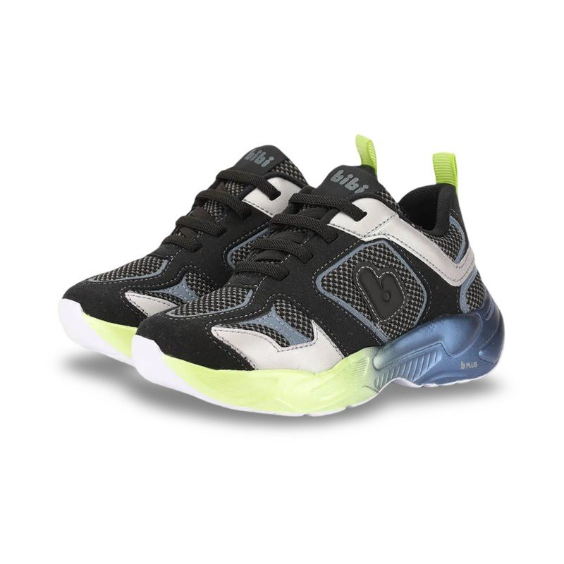 Tênis Infantil Menino Bibi Pegasus Preto com Verde Preto 2