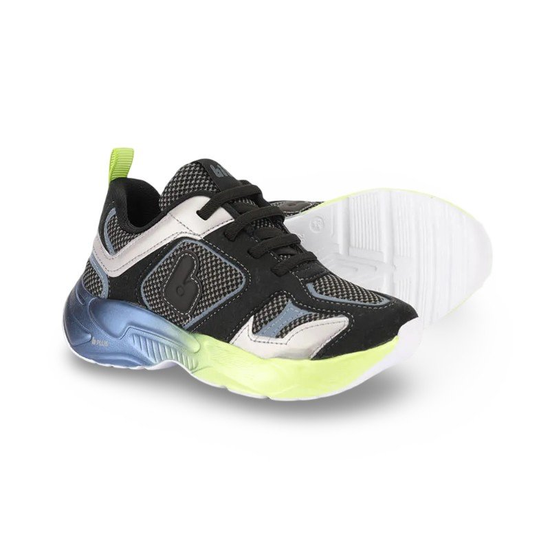 Tênis Infantil Menino Bibi Pegasus Preto com Verde Preto 5