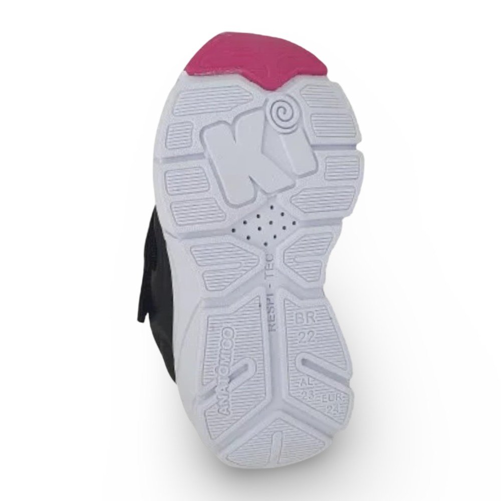 Tênis Infantil Menina Kidy Energy Baby Respitec Preto Magenta Preto 3