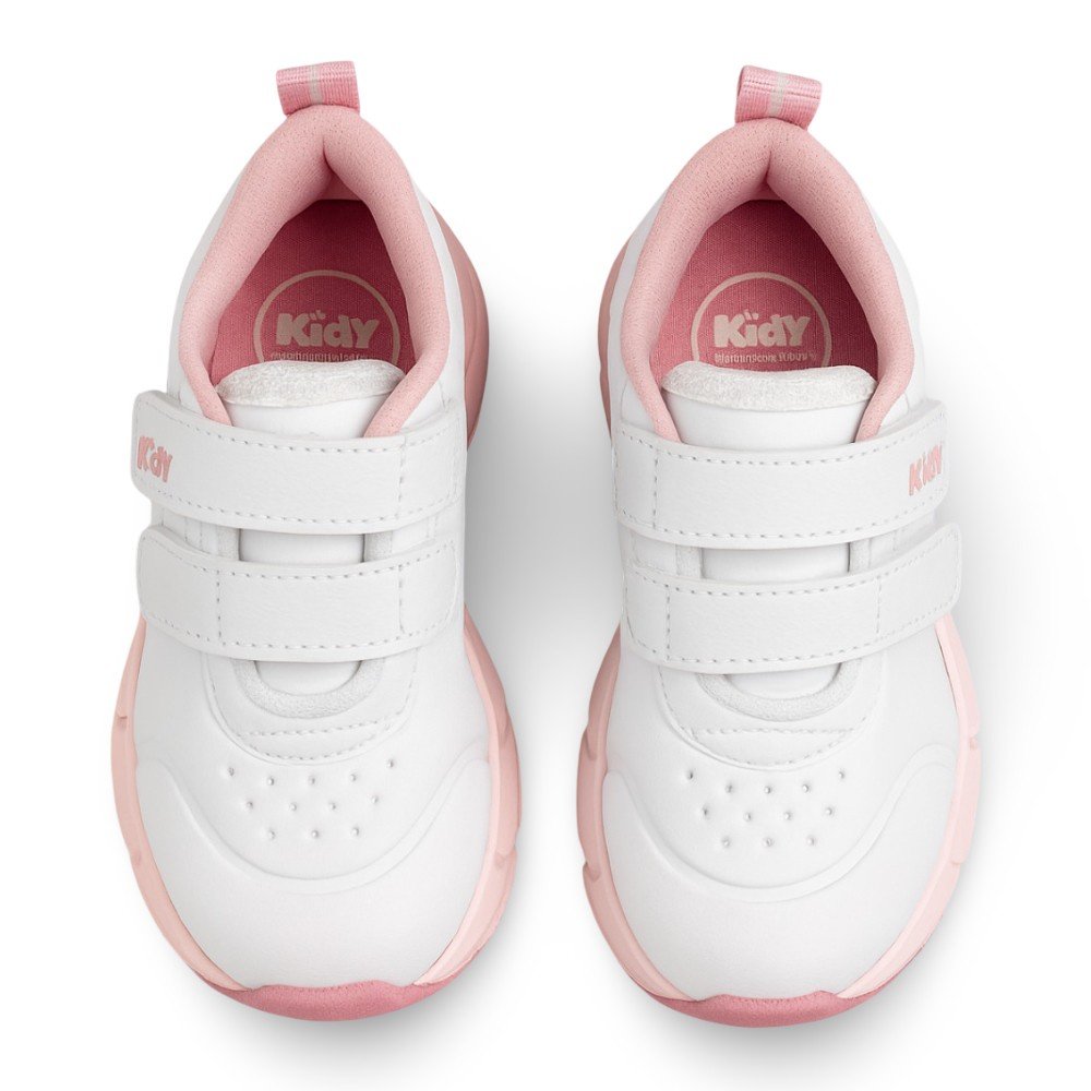 Tênis Infantil Menina Kidy Energy Baby Respitec Branco Rosa Branco 3